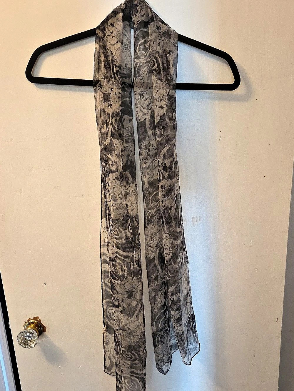 Paisley Scarf in Gray & Black